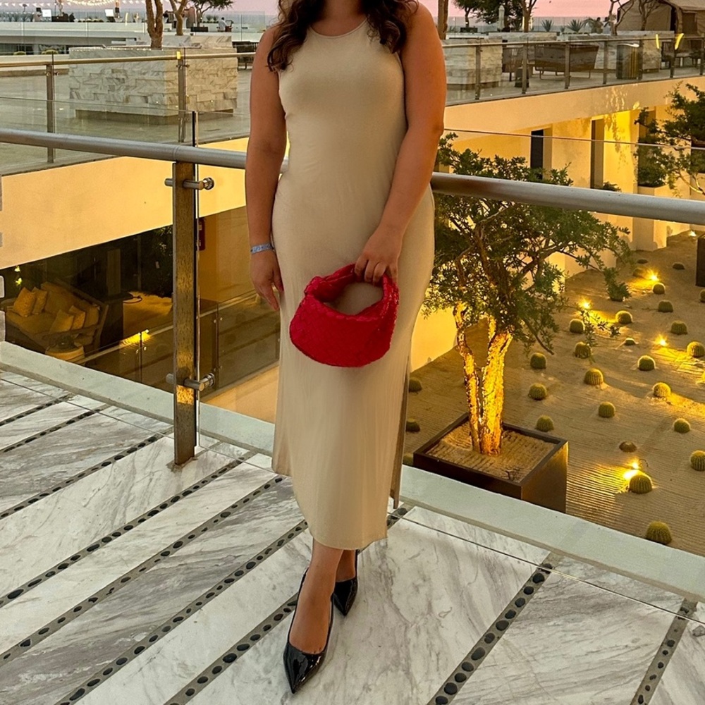 Aritzia Cream Babaton Midi Dress